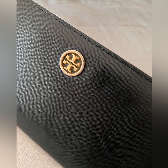 Tory Burch Robinson Black large Leather Wallet - Picture 4 of 13